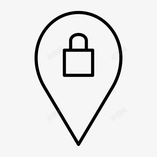 锁定地图销位置挂锁svg_新图网 https://ixintu.com 锁定 地图 位置 挂锁 安全 映射 销薄