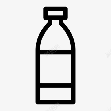 瓶装苏打水饮料玻璃杯图标