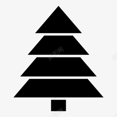 圣诞树冷杉树假日图标