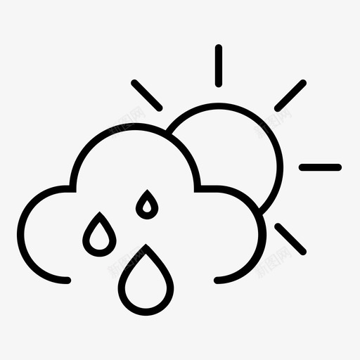 雨滴白天太阳svg_新图网 https://ixintu.com 雨滴 天气 白天 太阳 冬天 像素 完美 天气图 图标