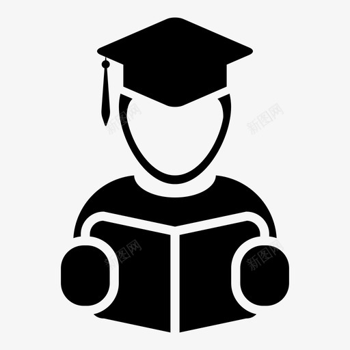 学生学术教育svg_新图网 https://ixintu.com 学生 学术 教育 人人 学校 毕业 字形 图标