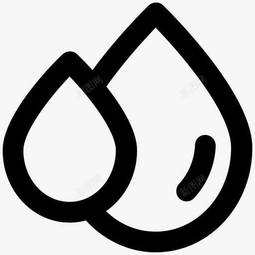 水滴自然加粗线条图标svg_新图网 https://ixintu.com 水滴 自然 加粗 粗线条 图标