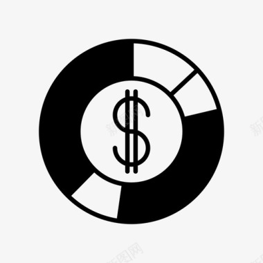 资金管理图表美元符号图标
