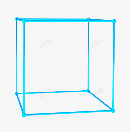 蓝色金属立方体框png免抠素材_新图网 https://ixintu.com 蓝色 金属 立方体