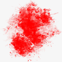 红色绽放的水彩烟花效果图透明素材