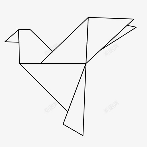 折纸鸟苍蝇几何学svg_新图网 https://ixintu.com 折纸 苍蝇 几何学