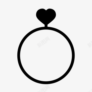 戒指订婚心形图标