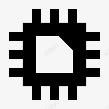 处理器芯片微处理器存储芯片图标