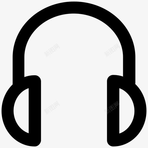 耳机音乐黑线图标svg_新图网 https://ixintu.com 耳机 音乐 黑线 图标