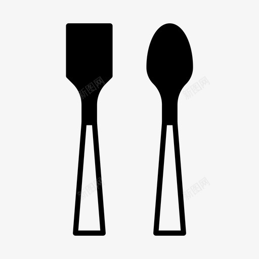 婴儿勺子餐具叉子svg_新图网 https://ixintu.com 婴儿 勺子 餐具 叉子 厨房 厨房用具 实心