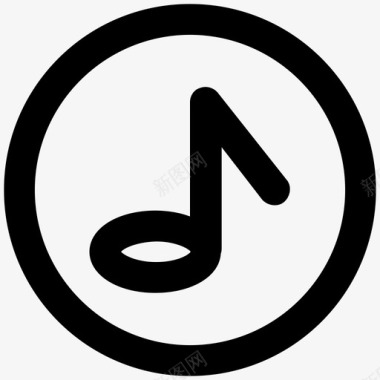 音乐标志音乐加粗线条图标图标