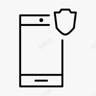 安全智能手机受保护屏蔽图标