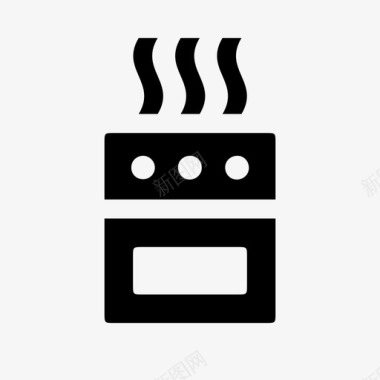 烤箱热烘焙食物图标