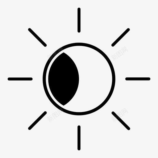 日食白天阴影svg_新图网 https://ixintu.com 天气 日食 白天 阴影 夏天 太阳 像素 完美 天气图 图标