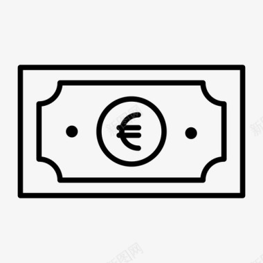 欧元纸币现金货币图标