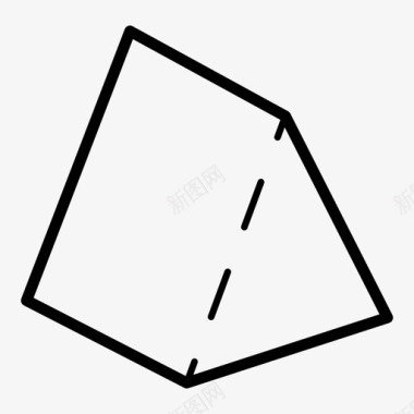 三角棱镜三维形状几何图标