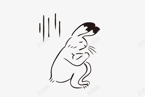 一只兔子抱着膝盖的插图png免抠素材_新图网 https://ixintu.com 一只 兔子 抱着 膝盖 插图