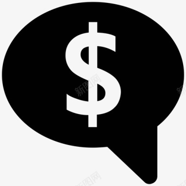 商务对话语音泡沫美元符号图标