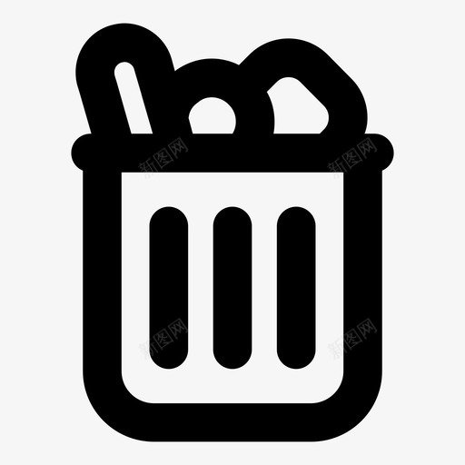 全垃圾桶满垃圾桶垃圾桶svg_新图网 https://ixintu.com 垃圾桶 垃圾 回收 废物 元素 轮廓 粗体