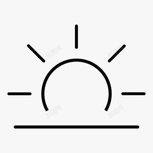 地平线太阳阳光svg_新图网 https://ixintu.com 天气 地平线 太阳 阳光 日出 日落 像素 完美 天气图 图标