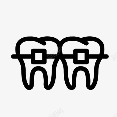 牙科正畸治疗牙医口腔卫生图标
