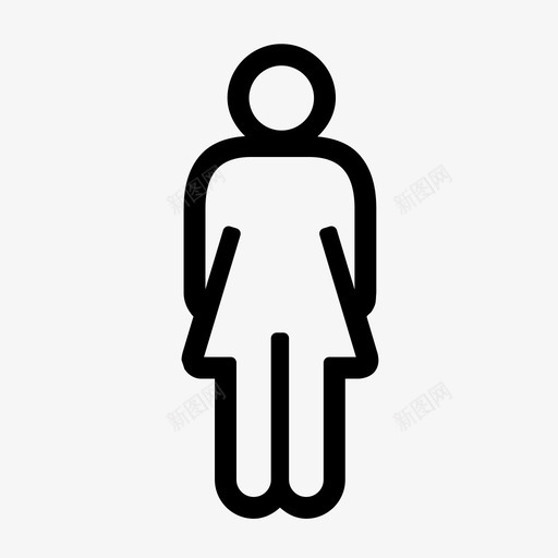 女性浴室人类svg_新图网 https://ixintu.com 女性 卫生间 浴室 人类 女士 裙子 网络