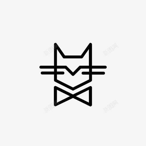 猫头像领结svg_新图网 https://ixintu.com 头像 领结 图标 标志 用户 图片 猫猫 猫喵 咕噜