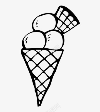 冰淇淋筒香草甜的图标