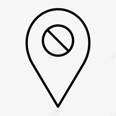 阻止地图pin位置禁止图标