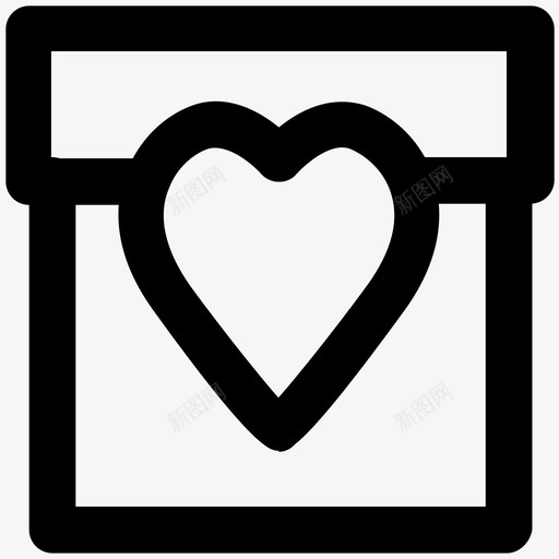 礼物爱情和浪漫加粗线条图标svg_新图网 https://ixintu.com 礼物 爱情 浪漫 加粗 粗线条 图标