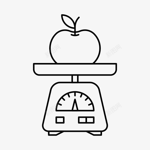 厨房秤苹果柜台svg_新图网 https://ixintu.com 厨房 苹果 柜台 食物 重量 运动