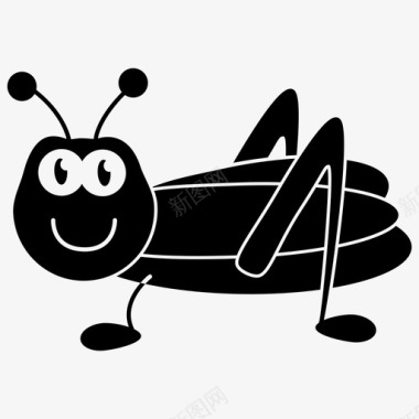 蚱蜢虫子卡通人物图标