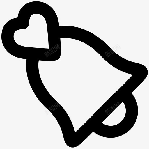 婚礼钟声爱情和浪漫大胆的线图标svg_新图网 https://ixintu.com 婚礼 钟声 爱情 浪漫 大胆 线图 图标