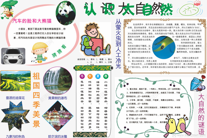 小学生认识大自然手抄报word模板png免抠素材_新图网 https://ixintu.com 小学生 认识 大自然 手抄 抄报 模板