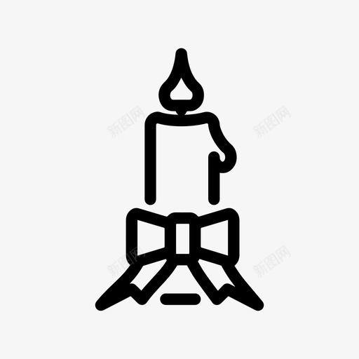 圣诞丝带蜡烛svg_新图网 https://ixintu.com 圣诞 丝带 蜡烛