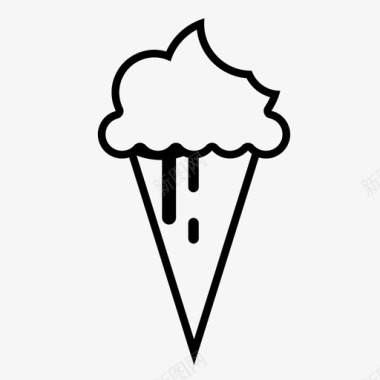 冰淇淋圆锥体甜点食物图标