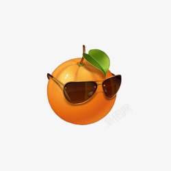 橙子戴墨镜素材