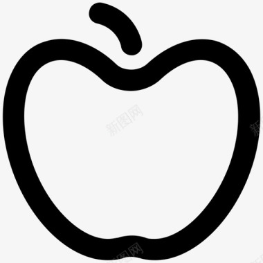 苹果自然大胆的线条图标图标