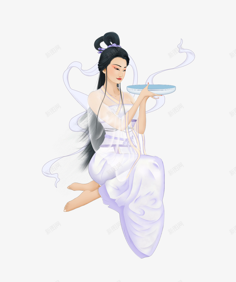 嫦娥仙女国风插画png免抠素材_新图网 https://ixintu.com 嫦娥 仙女 国风 插画