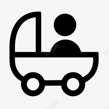 婴儿车商店道路图标