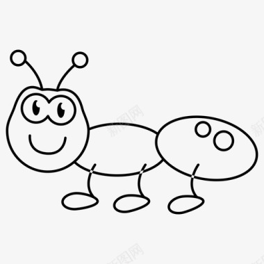 蚂蚁虫子卡通人物图标