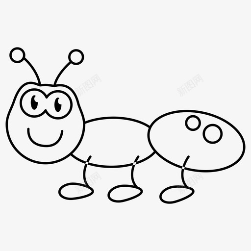 蚂蚁虫子卡通人物svg_新图网 https://ixintu.com 蚂蚁 虫子 眼睛 昆虫 卡通 卡通人 人物 图像 害虫