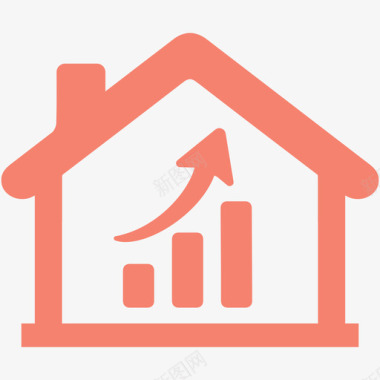 房地产分析图表增长图标