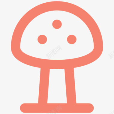 蘑菇自然大胆的线条图标图标