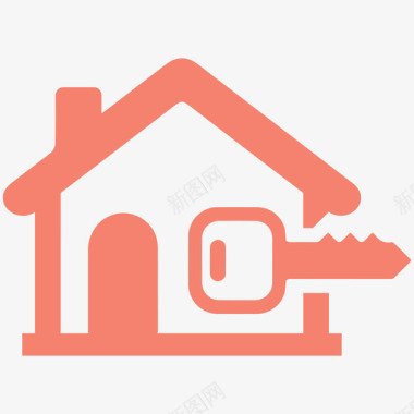 房子保险房子钥匙房子安全图标