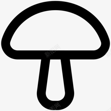 蘑菇自然大胆的线条图标图标