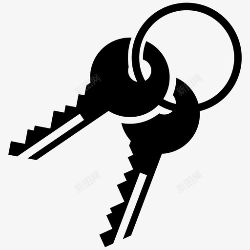 钥匙一串钥匙房子钥匙svg_新图网 https://ixintu.com 钥匙 一串 房子 房间 保险箱 杂项