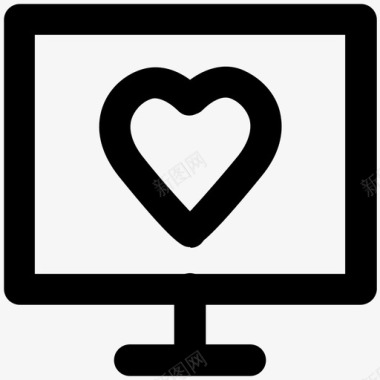 网上爱爱和浪漫大胆的线图标图标