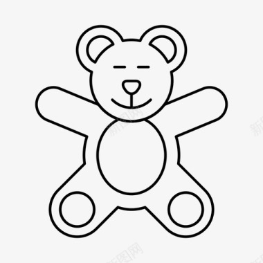 熊玩具婴儿玩具童年图标