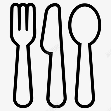 餐具叉子刀匙银器图标
